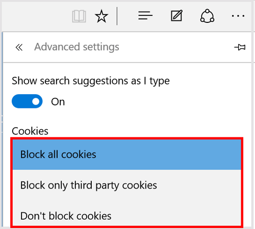 manage cookies
