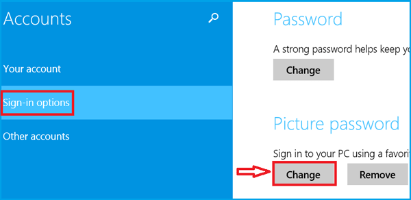 change picture password