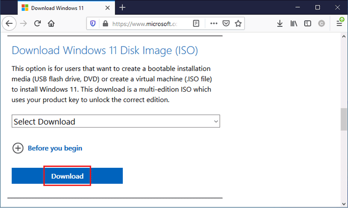 download Windows 11 ISO file