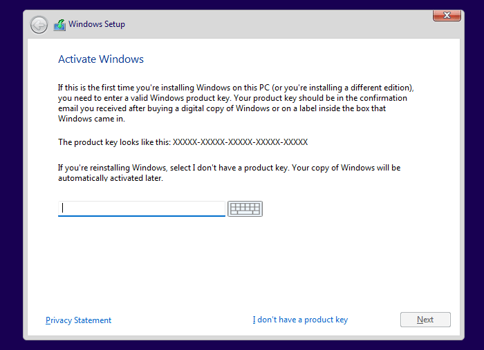 enter Windows 11 product key
