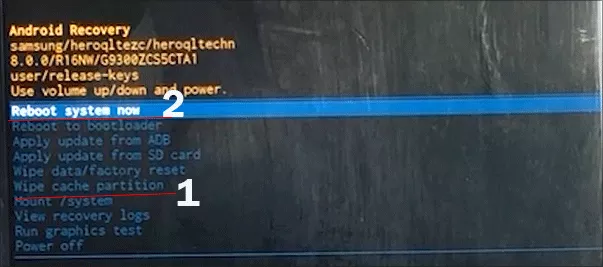 clear cache partition