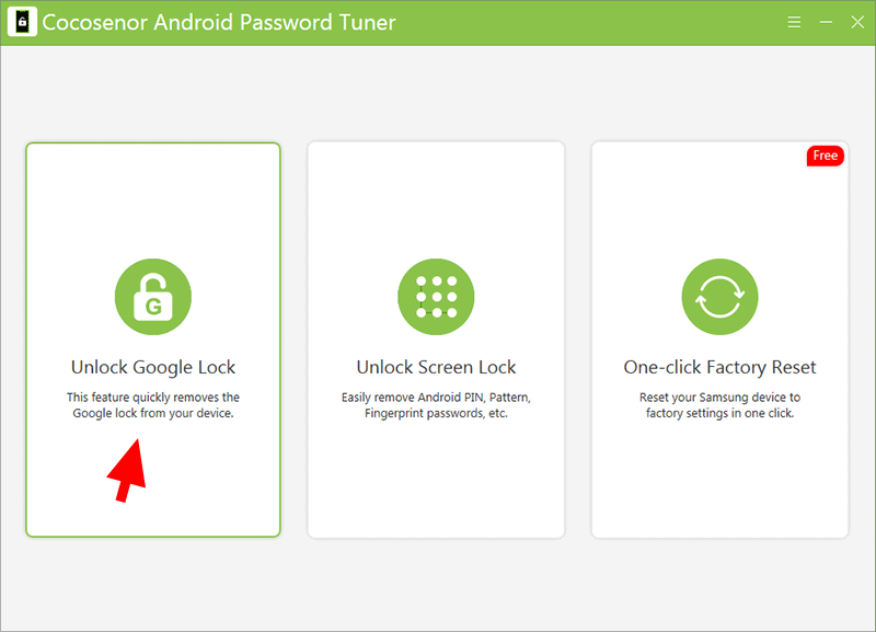 choose Unlock Google Lock