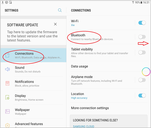 turn on bluetooth on android phone