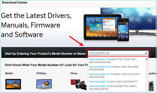 search driver for samsung phone