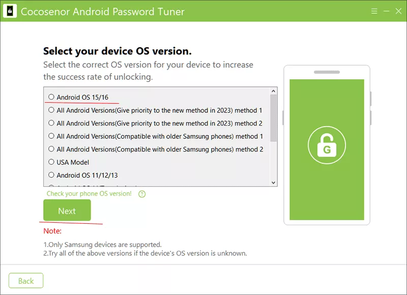 choose OS and click Next
