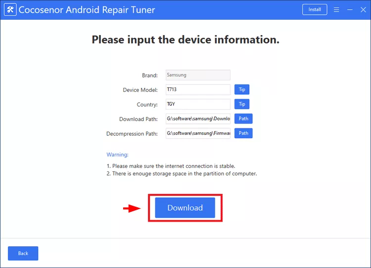 click Download