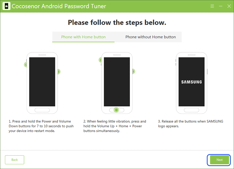 follow onscreen instructions to unlock Samsung phone