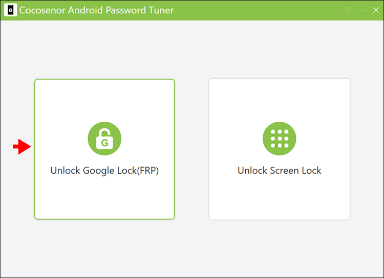choose Unlock FRP
