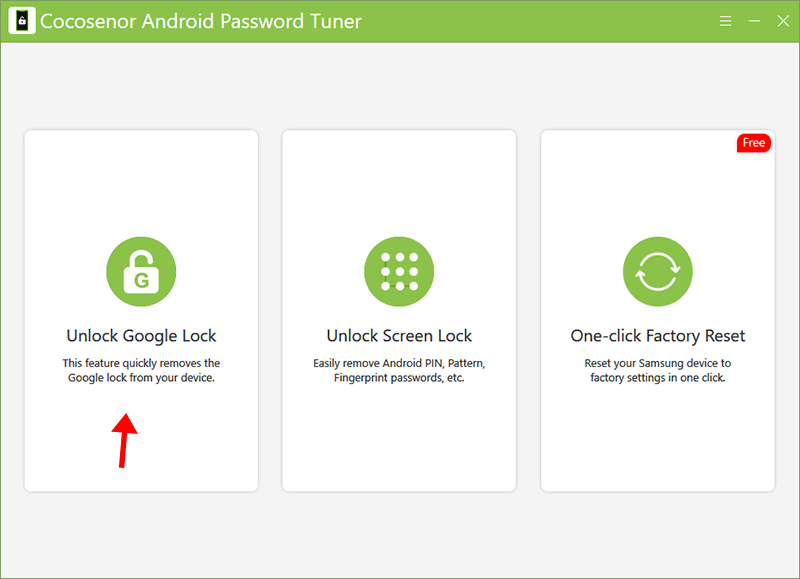 choose Unlock Google Lock