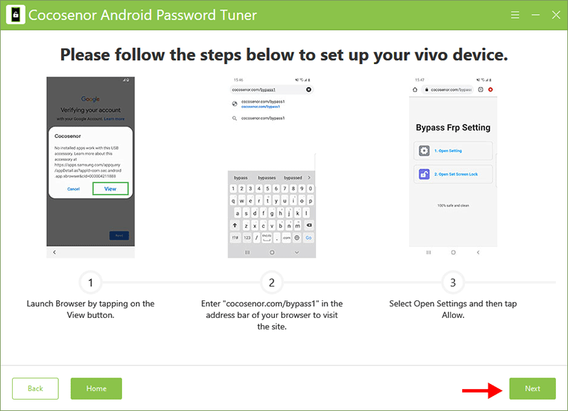 instructions to set up Vivo phone