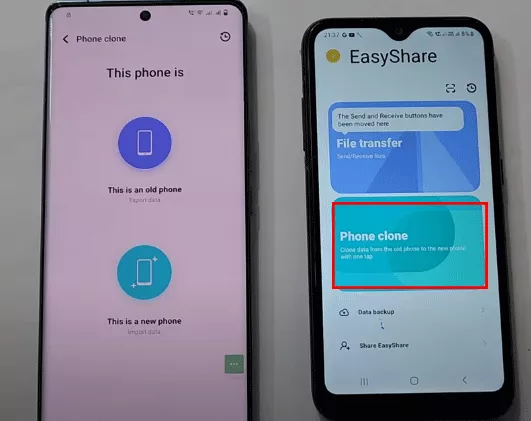 tap Phone clone on another Android Phone