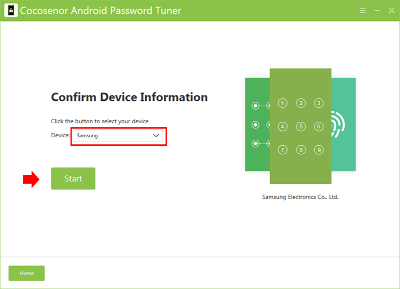 confirm Samsung device information