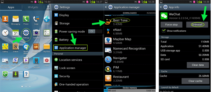 uninstall unnecessary program to make android phone run smoothly