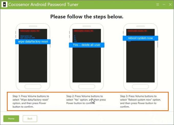 follow the steps screen