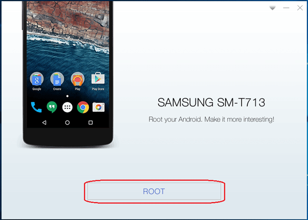 click on root button