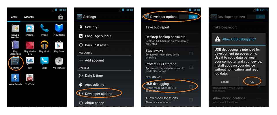 Android USB Debugging V4.1.x