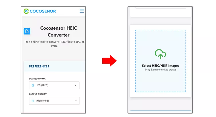 upload HEIC to online converter