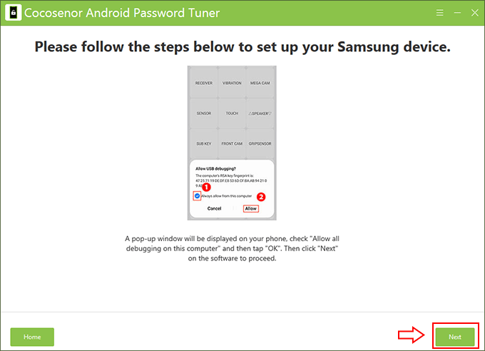 allow USB debugging