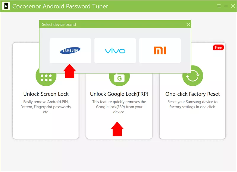 choose Unlock Google Lock for Samsung Brand