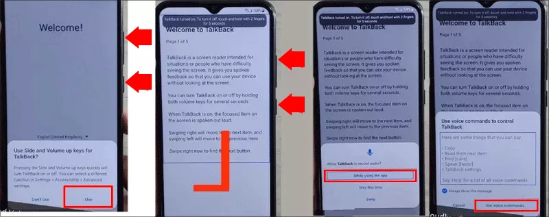 choose Use voice command in talkback