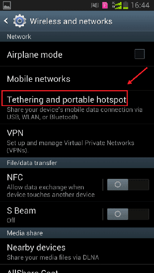 tethering and portable hotspot to share your android device data
