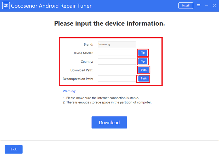 input-the-device-information