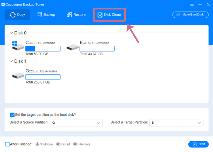 choose disk clone