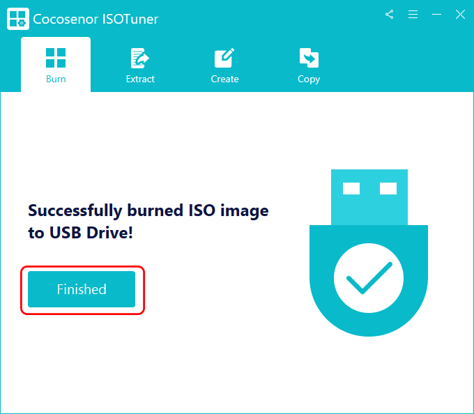 successfully burn ISO to USB drive