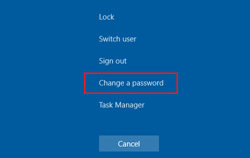 change a password