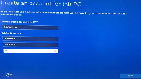 create an account for this pc