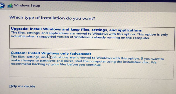 install windows only