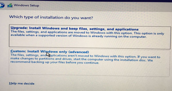 install windows only