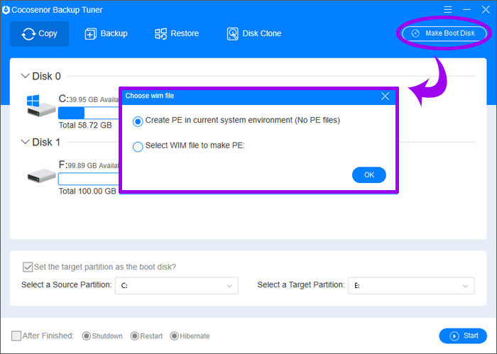 copy system downloads boot disk