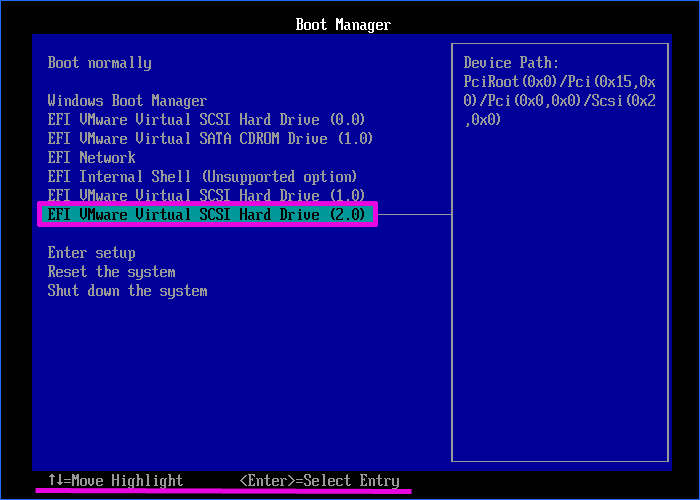 boot from the disk