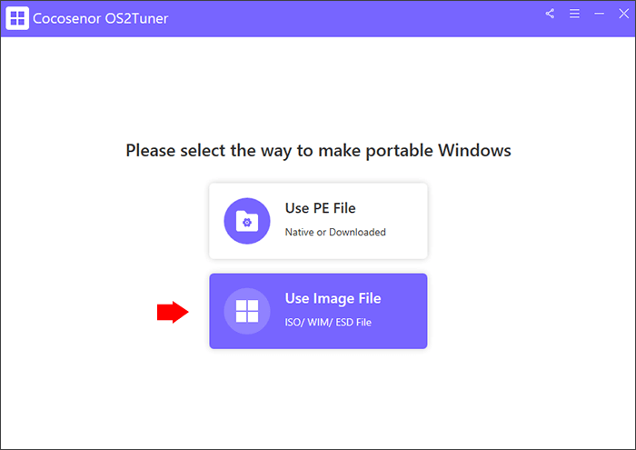 select the option Use Image File