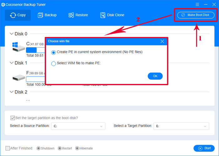 click make boot disk