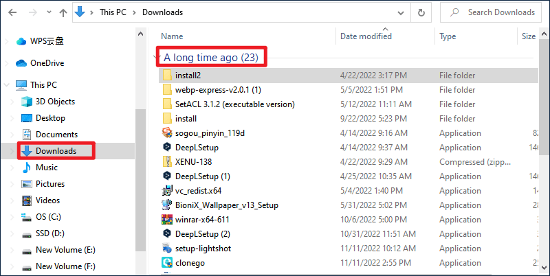 delete old downloads