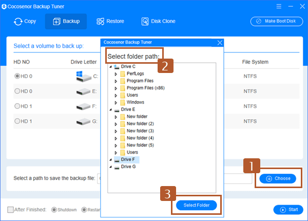 select a folder path