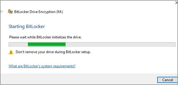 bitlocker initializes the drive