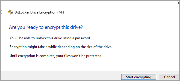 ready to encrypt drive