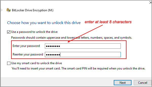 use password to unlock