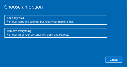 choose to keep files or not