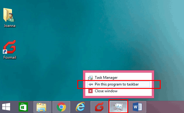 pin to taskbar