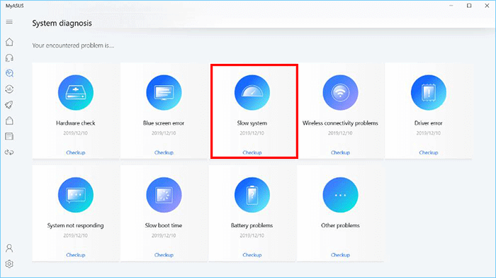 solve slow system with MyASUS System Diagnosis