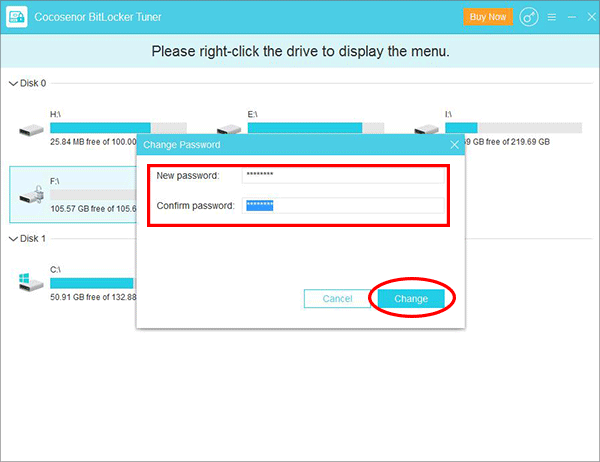 set new Bitlocker password 