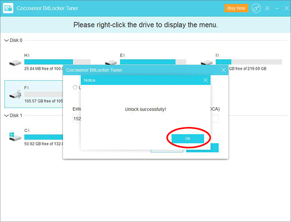unlock hard drive successfully
