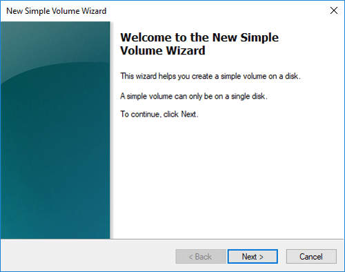 new simple volume wizard