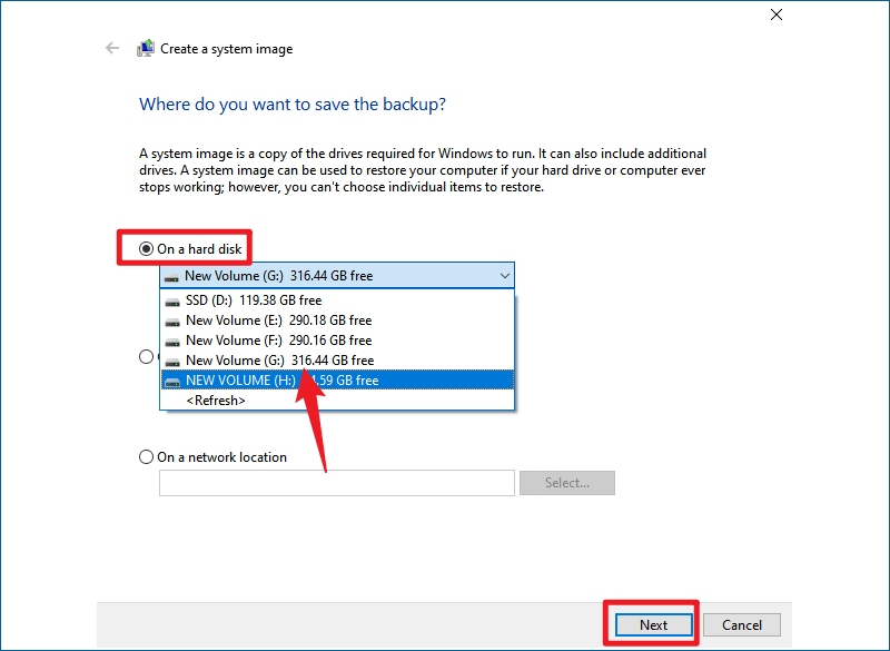 choose a hard disk