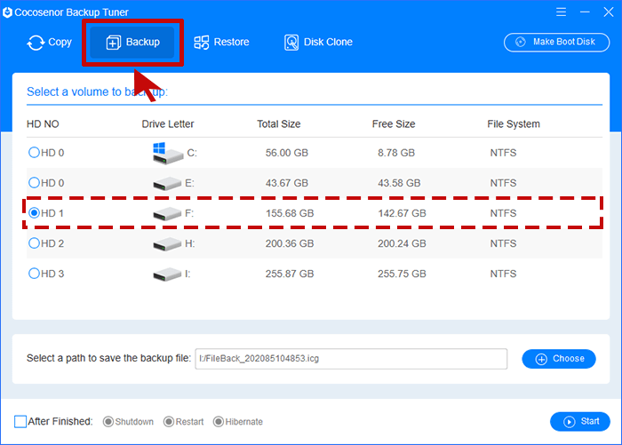 choose one external hard drive to backup