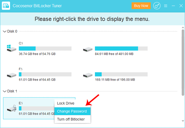 bitlocker tuner change password